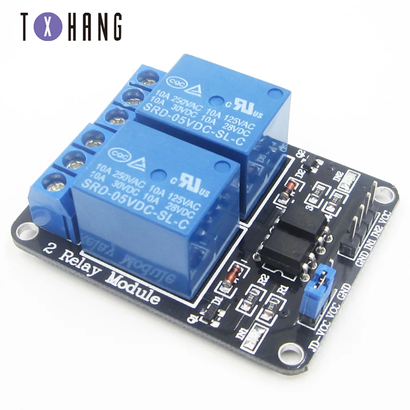 2-канальный релейный модуль низкого уровня 5 В с расширителем оптрона для Arduino ARM PIC