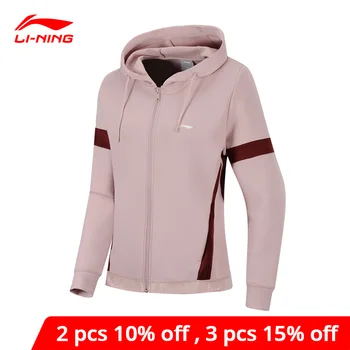 

Li-Ning Women Training Hoodies Loose Fit Polyester Spandex Breathable Patchwork li ning LiNing Sports Sweaters AWDP448 WWW1077