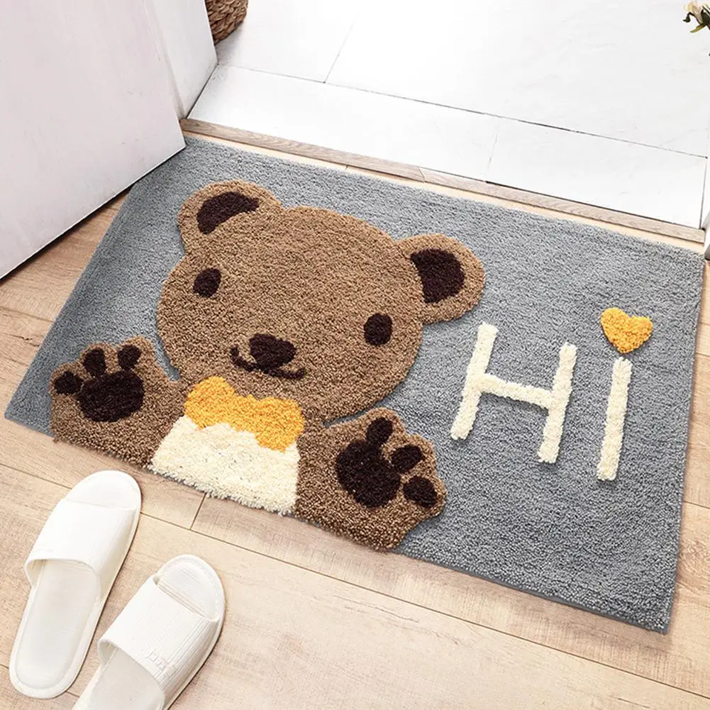Hey bear Хоббилан водопоглощающая Нескользящая мультяшная микрофибра коврик для ванной - Цвет: Hey bear