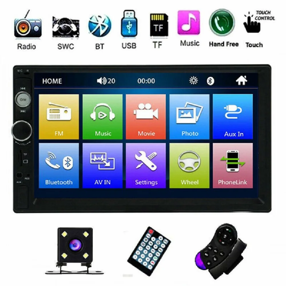 Автомагнитола MP5 с сенсорным экраном 7 дюймовым HD Bluetooth FM Android|Мультимедиаплеер