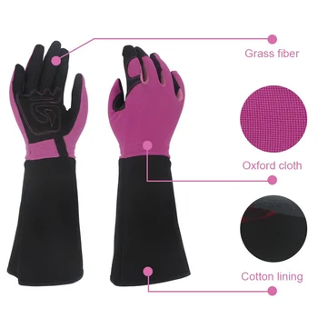 

New 1Pair Gardening Gloves Women Thorn-Proof Medium Size Professional For Rose Pruning With Extra Long Forearm Protection New