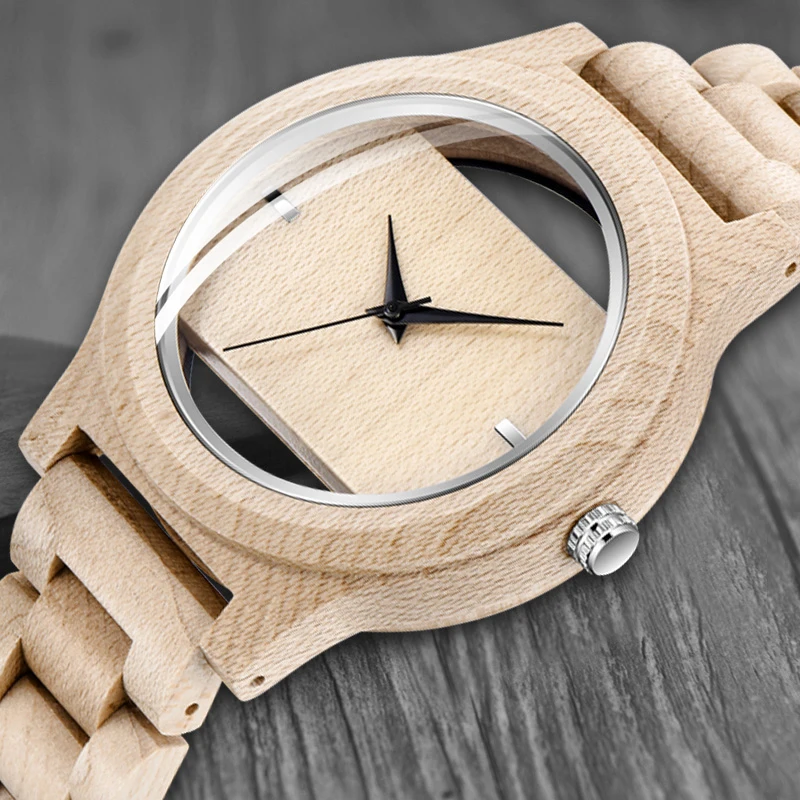 Уникальный полый циферблат Мужские Женские часы из натурального дерева с полностью деревянным бамбуковым браслетом кварцевые наручные часы новые часы ручной работы подарок
