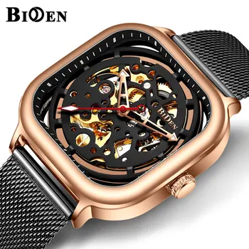 

Top Brand BIDEN 2019 New Luxury Men Fashion Sport Mechanical Watches Stainless Steel Case Band Watch Business Waterproof Clock