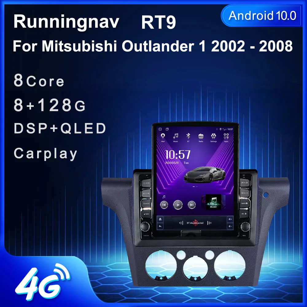9 7 &quotAndroid 10 1 для Mitsubishi Outlander 2002 - 2008 Tesla автомобильное радио мультимедийный