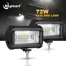 Nlpearl 5 дюймов(13cm) 72 Вт светодиодные противотуманные фары для внедорожников автомобилей супер яркий 3000K 6000K 12-24v водонепроницаемый рабочий свет бар для Jeep Suv