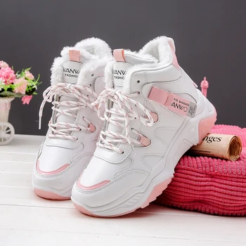 

Winter Plus Velvet High Top Women Sneakers Cold Protection Keep Warm Women Shoes Outdoor Women Casual Shoes Zapatos De Mujer