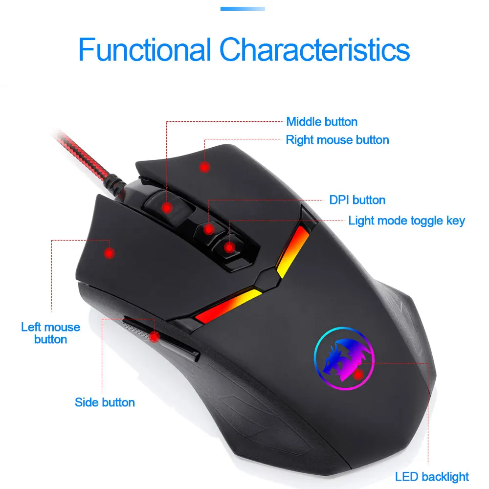 Redragon Nemeanlion 2 M602-1 Usb Wired Gaming Computer Mouse 7200dpi 6  Buttons Mice Backlit Rgb Programmable Ergonomic Pc Gamer - Mouse -  AliExpress