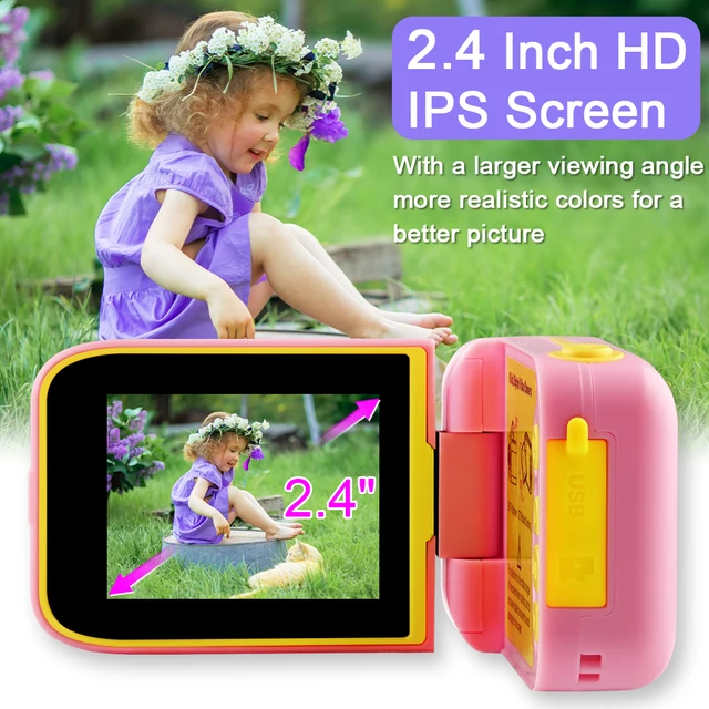 Child Camera Rotatable Digital Photo Camera Kids Camcorder Video Selfie Camera Toys For Children Girls Gift Boys Birthday Gift 3