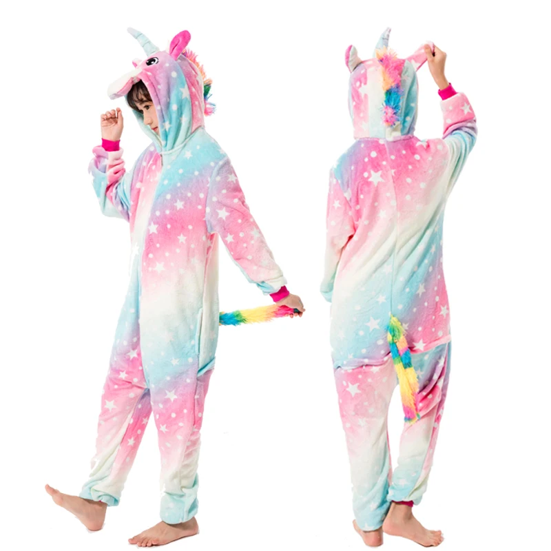 Kigurumi Flannel Stitch Pajamas Unicornio Animal Children Pajamas for Boys Girls Baby Pyjamas Kids Onesies Cartoon Sleepwear