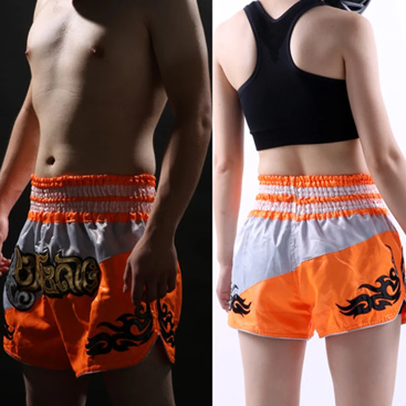 Men Women Boys Kick Boxing Mma Muay Thai Shorts Kids Fight Grappling Trunks Children Kickboxing Girls Training Fitness Gym Pants