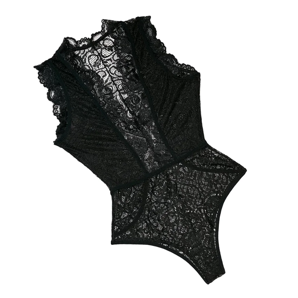 Lady Lace Bodysuits Floral Push Up Teddy Bodydoll With Thong Underwear Exotic Accessories