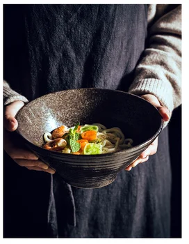 

Japanese-style ceramic bowl, household large ramen bowl, rice bowl, creative tableware commercial hat bowl