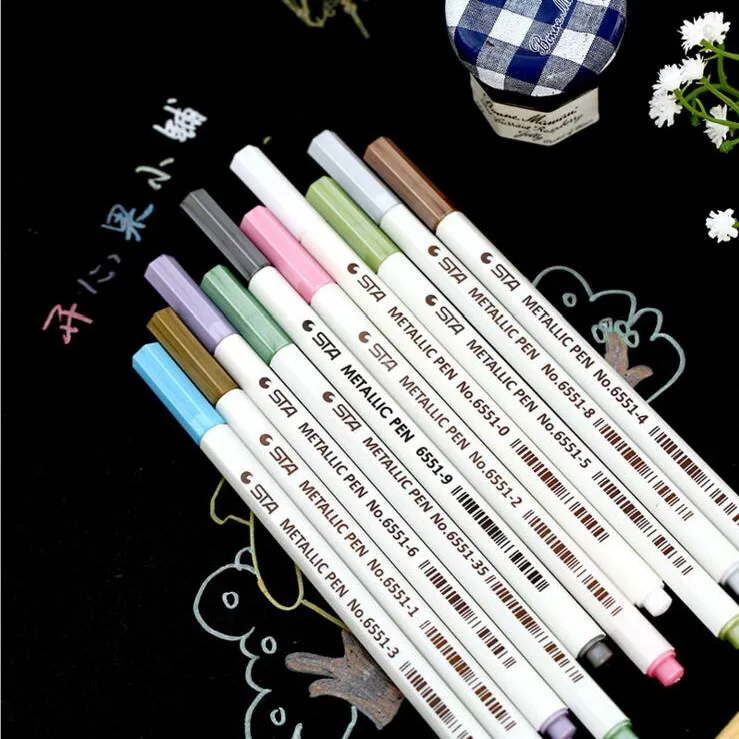 STA 6551 Metal Mark Pen Color Marker Graffiti Pen Multicolor para metal oil Paint Marker Sharpie pens Chacos Drawing