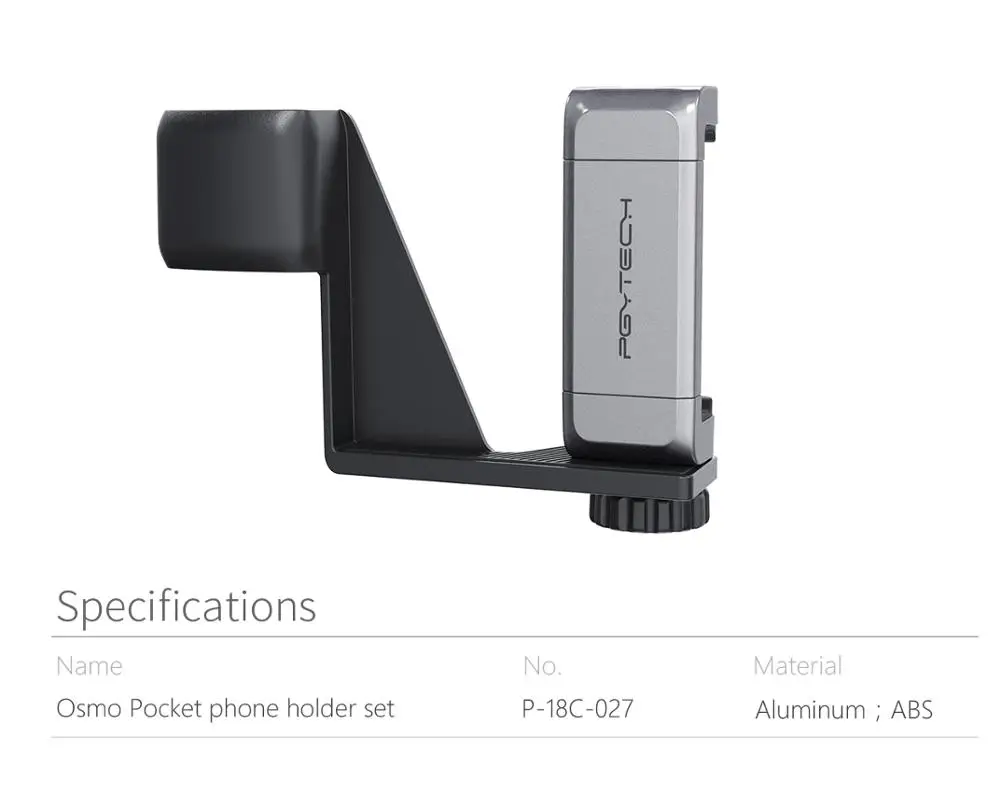 Phone holder Set Опционально PGYTECH для DJI OSMO Карманный адаптер Держатель клип селфи палка штатив Gimbal протектор Экшн камера Gimbal - Цвет: Phone holder Set
