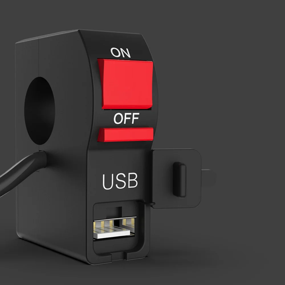 Мотоцикл usb зарядный переключатель DC12V ABS черный водонепроницаемый пылезащитный руль автомобиля мотоциклы аксессуары