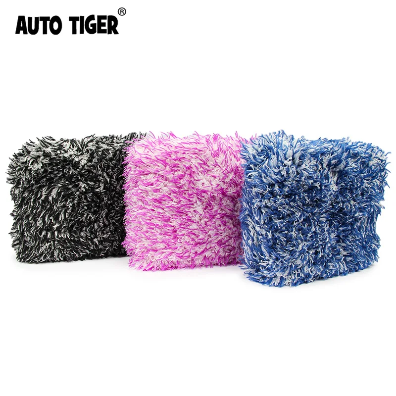 자동 착색 부드러운 흡수성 세차 스폰지, 마이크로 화이버 세차 스폰지, 양면 컬러 벨벳 세차 스폰지