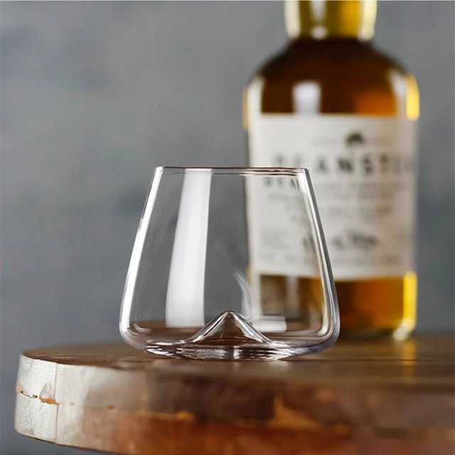 Minimalist Crystal Eddy Bottom Swirl Whiskey Glass 2