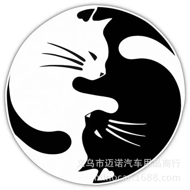 Импортные товары для кошек Светоотражающие крутые из мультфильма «Тачки»; кошка наклейка на бампер милый, с кошками, животными кошка Тайцзи двойной кошка наклейка на бампер Бумага
