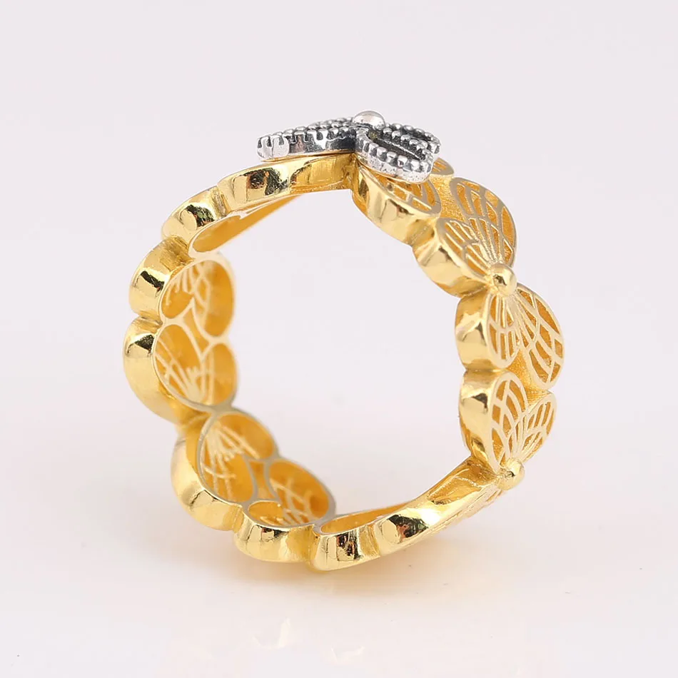 Authentic 925 Sterling Silver Shine Openwork Butterflies Ring For Women Wedding Party Gift fit Lady Fine Jewelry