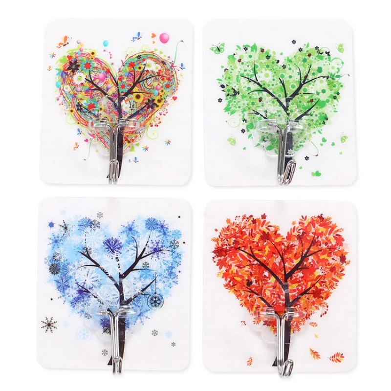 

Suction Hook Seamless Key Printed Love Tree Heart Wall Hook Decoration