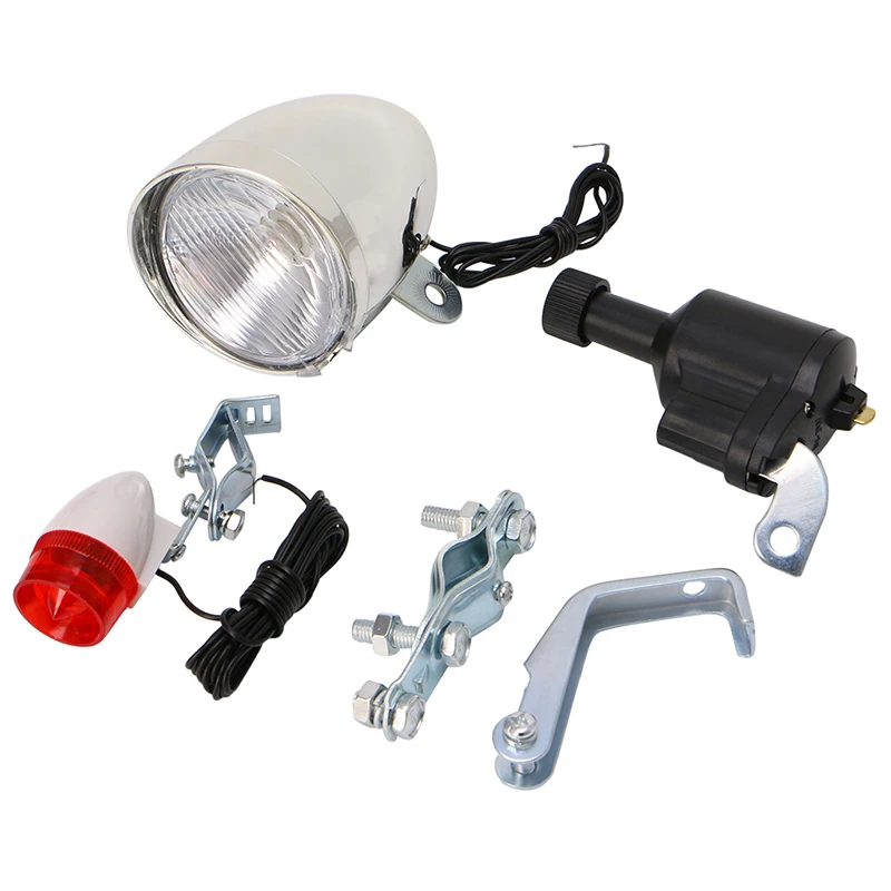 Excellent Motorized Bike Bicycle Friction Dynamo Generator Head Tail Light Acessories Y51D 2