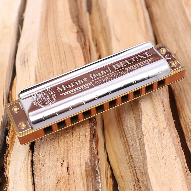 Hohner Marinho Banda Deluxe Diatonic 10 Buraco Gaita Boca Órgão Instrumentos Chave c Blues Harpa Pereira Pente Musicais - Image 2