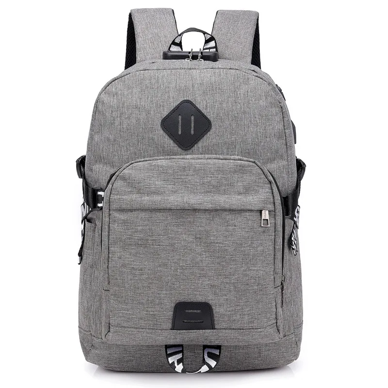 

Anti-theft Backpack New Style Backpack Men USB Charging Backpack Large Capacity Computer Password Lock Student School Bag