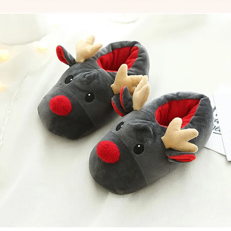 Warm Cute Animal Christma Custom Slippers Funny Shoes Fluffy Slippers Men Women Winter Slippers Home Slippers Children Indoor