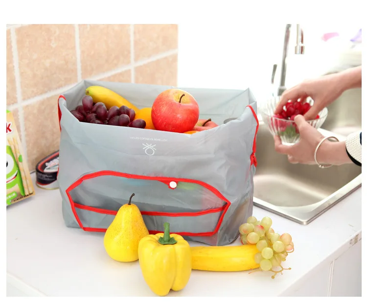 custom logo Candy-colored portable environmental protection tote foldable supermarket shopping bag