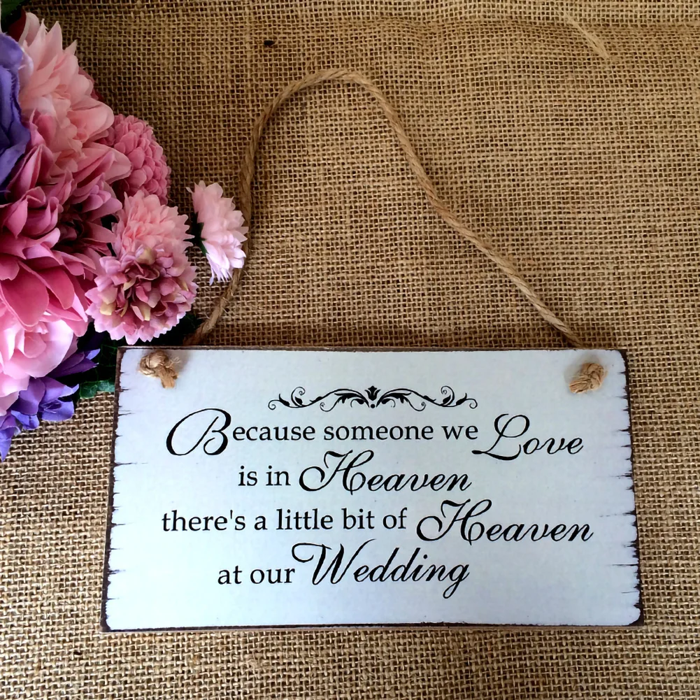 Wood Wedding Sign Memorial Vintage Wooden Hanging Plaque Wedding Engagement Board party wedding decoration gift