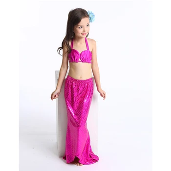 

Cute Mermaid Tails Bikini for Swimming Kids Girls Party Cosplay Mermaid Swimwear Tails Ariel Swimsuit No Monofin Gift