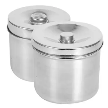 

Stainless Steel Ointment Jar Dressing Cotton Box Iodophor Gauze Container Holder