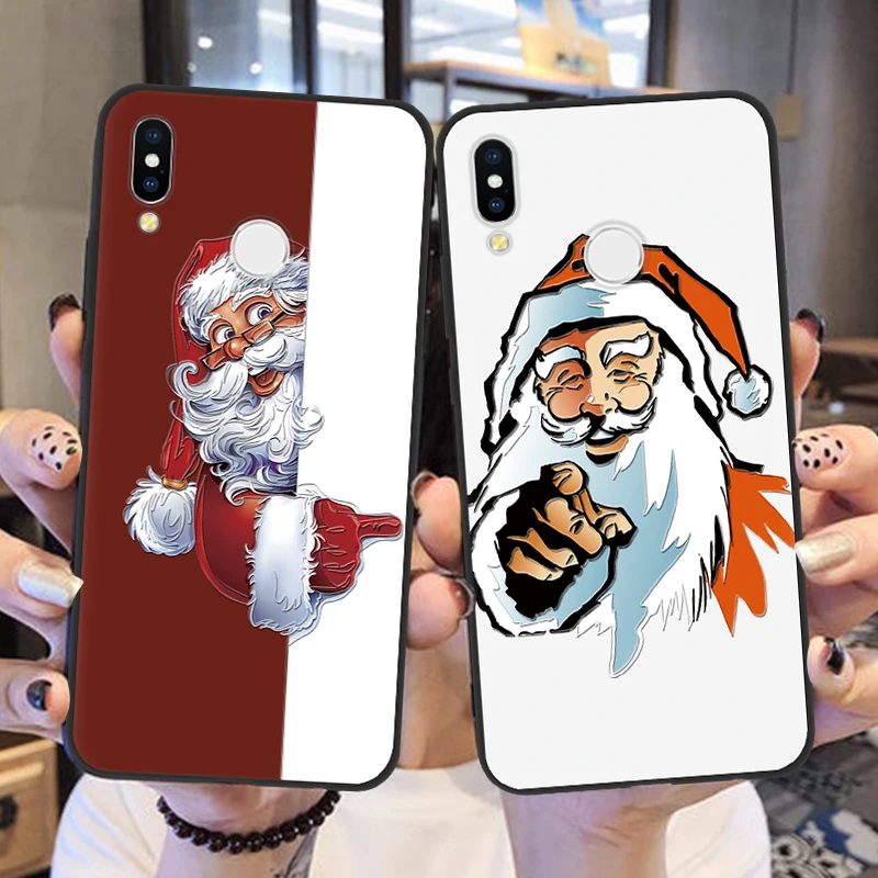 

Winter New Santa Claus Case For Huawei Mate 20 30 10 P30 P20 Lite Pro P Smart 2019 3D Emboss Case For Huawei P10 P9 P8 Lite 2017