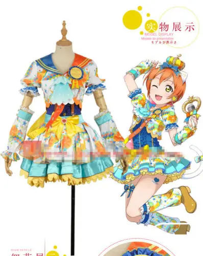Anime Kostuum Liefde Leef Hoshizora Rin Idol Cosplay Kostuum Lolita Roze Jurk Stadium Kleding EEN