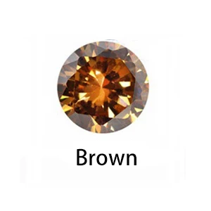 1.0~10.0mm AAAAA Various Color Loose Cubic Zirconia Stone Round Brilliant Cut CZ Stone Synthetic Gems For Jewelry Free Shipping Brown