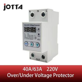 

Jotta Single Phase Two Wires 40A/63A Over Voltage Under Voltage Protection 220V Automatic Reconnect Voltage Protectior