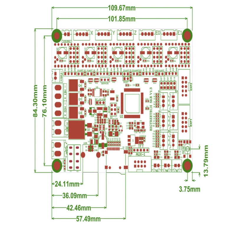 СКР V1.3 32 бит Управление доска 3D принтеры часть Поддержка TMC2130 SPI TMC2208 UART диск