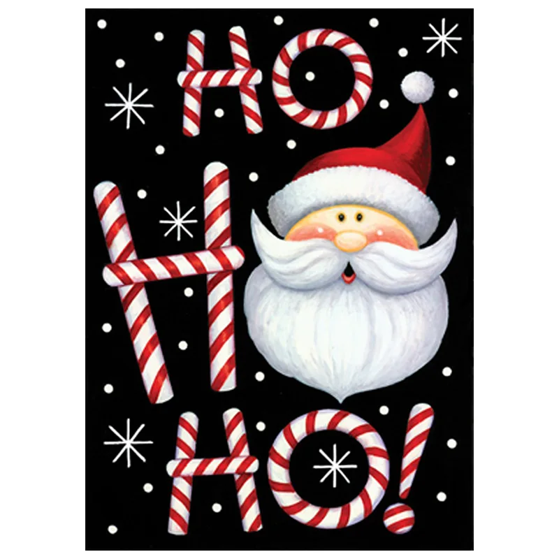 

Decorative Winter Christmas Holiday Double Sided Garden Flag Ho Ho Ho Santa