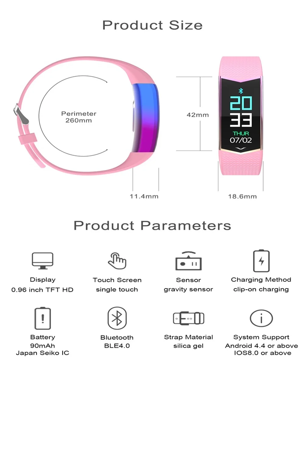 FELYBY LV08 Смарт часы Bluetooth 4,0 IP67 Водонепроницаемый Спорт Фитнес функция мониторинг сердечного ритма для пар