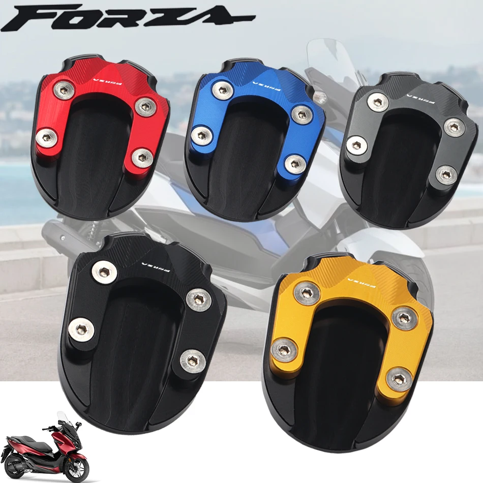 para honda forza forza forza acessórios cnc scooter kickstand pé suporte lateral extensão almofada placa suporte