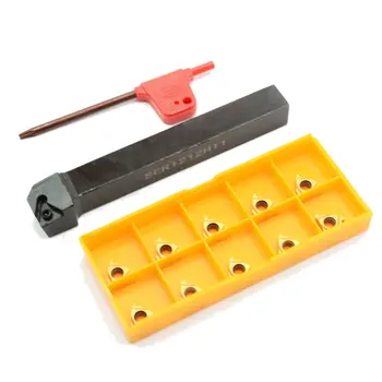 

HLZS-1/2inch CNC Lathe Carbide Indexable Threading Turning Tool Holder SER1212H11 with 10PCS 11ER A60 BP010