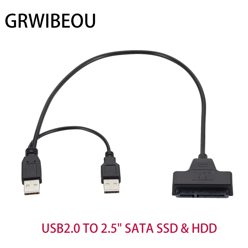 USB 2 0 к 5 дюймовому HDD 7 + 15pin SATA адаптер для жесткого диска SSD и HDD|Компьютерные кабели