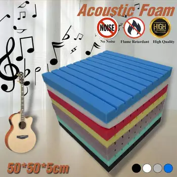 

4 PCS 50x50x5cm Acoustic Foams Soundproof Foam Panels Stop Absorption Sponge for Recording Studios Drum Room Polyurethane Foam