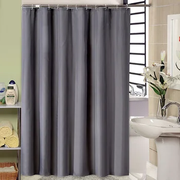 

Modern Gray Shower Curtains Waterproof Fabric Solid Color Bath Curtains For Bathroom Bathtub Large Wide Bathing Cover 12 Hooks