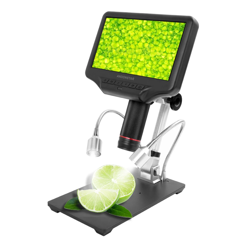 Andonstar AD407 High-Definition Digital Biological Microscope Camera 270X 1080P for Soldering with 7 Inch 3D Screen and Bracket