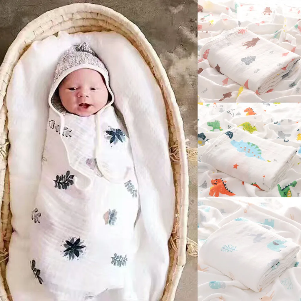 Muslin Newborn Cartoon Baby Swaddle Blanket Receiving Blanket Swaddle Wrap waddle Blanket Receiving Blanket Swaddle Wrap