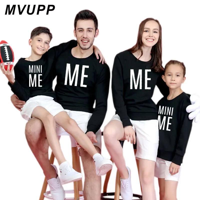 Семейная длинная футболка mini me для мамы и меня, Одинаковая одежда для папы, сына, мамы и дочки зима