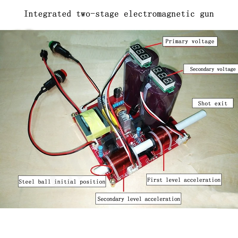 Новое поколение электромагнитного пистолета diy kit готовая Многоуровневая интегрированная обучающая модель стоматолога оборудование для экспериментов по физике - Цвет: 2 level kits