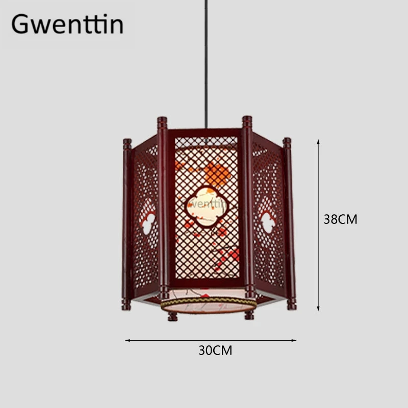 Китайский стиль, винтажный деревянный подвесной светильник, фонарь овечья шкура, подвесной светильник для гостиной, осветительные приборы, домашний декор - Цвет корпуса: E
