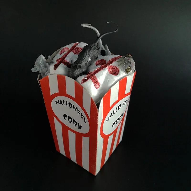 

Halloween Product Bar KTV Horror Atmosphere Arrangement Props Simulation Mouse Spider Eyeball Popcorn Decoration Spider Popcorn